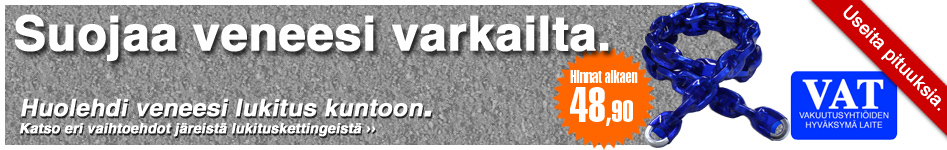 Lukitse veneesi j&auml;reill&auml; lukituskettingeill&auml;.