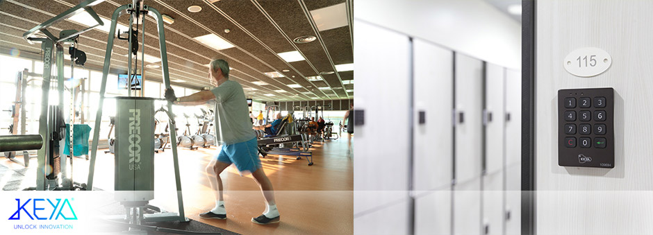 elektroninen lukko kuntosalin pukukaapissa