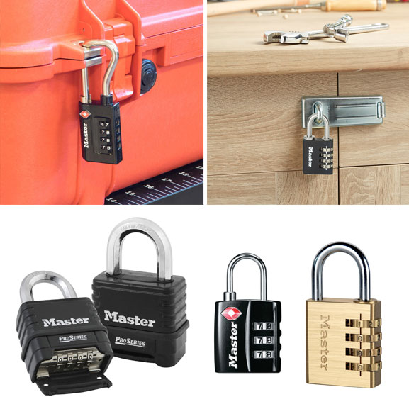 Master Lockin valikoimassa on erikäyttöön soveltuvia koodillisia riippulukkoja