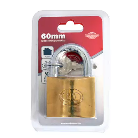 Messinkinen riippulukko 60 mm. - Riippulukot - 201110 - 1