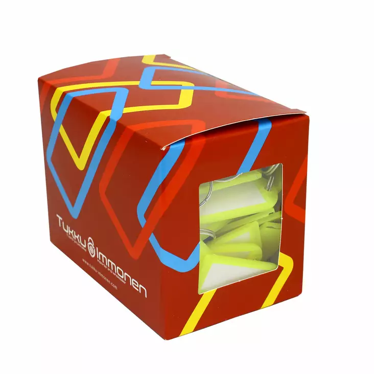 Neon keltainen avaimenper=C3=A4 100 kpl. - Avaimenperät - 102041 - 1