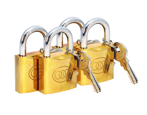 Messinkiriippulukkoja samalle avaimelle sarjoitettuna - Riippulukot - 201031 - 1