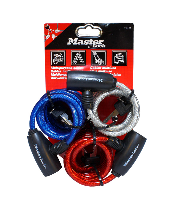 Vaijerilukko, 3 lukkoa samalla avaimella. - Polkupyörän lukot ja lukitusvaijerit - 206042 - 1
