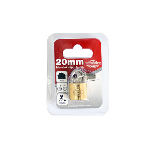Messinkinen riippulukko 20 mm. - Riippulukot - 201106 - 1