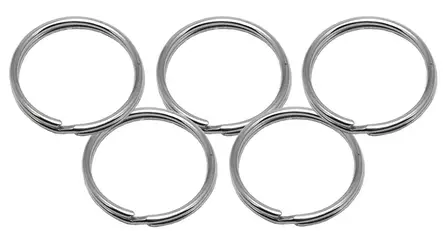 Niklattu 20mm avainrengas 5 kpl. - Avainrenkaat - 107017 - 1