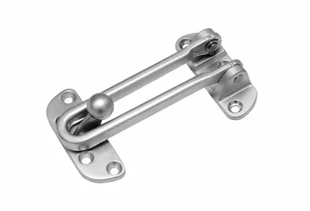 Satiinikromattu varmuussalpa ulosp=C3=A4in aukeavaan oveen. - Varmuusketjut - 301007 - 1