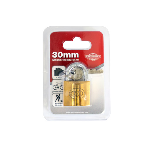 Messinkinen riippulukko 30 mm. - Riippulukot - 201107 - 1
