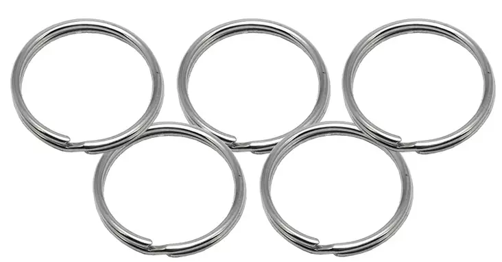 Niklattu 25mm avainrengas 5 kpl. - Avainrenkaat - 107018 - 1